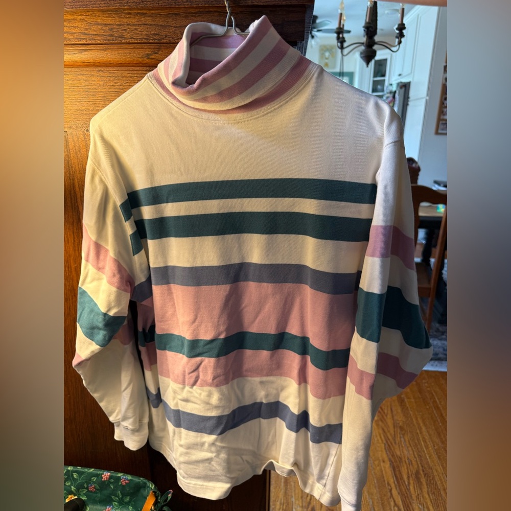 Vintage Eddie Bauer striped turtleneck - 100% cotton